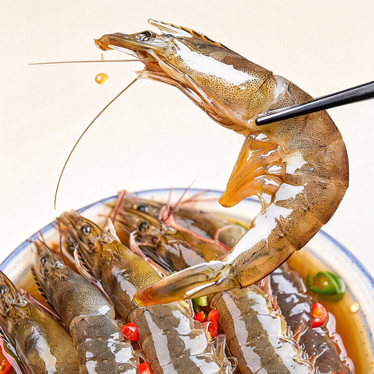 Marinated Raw Drunken Shrimp